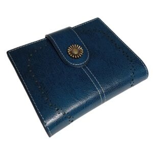 SEAMMER Teal Blue Green Bifold Leather Wallet Coin Purse New inside Gift Box